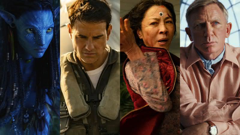 "Avatar: O Caminho da Água", "Top Gun: Maverick" e mais: qual foi o melhor filme de 2022? Vote no seu favorito! - Divulgação/20th Century Studios/Paramount Pictures/A24/Netflix