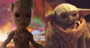 Baby Groot (Guardiões da Galáxia) e Baby Yoda (The Mandalorian) - Reprodução/YouTube