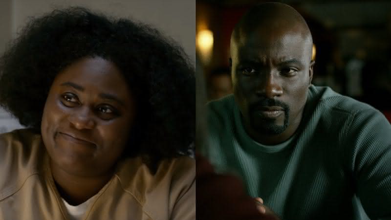 Danielle Brooks em Orange is The New Black e Mike Colter em Luke Cage - Reprodução/Netflix