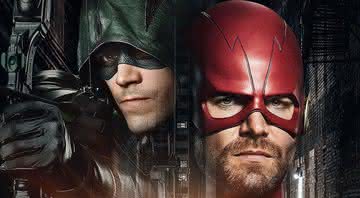Arrow e Flash em Elsewords, crossover anterior da CW - Reprodução/Instagram
