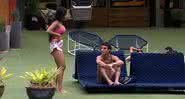 Flayslane e Felipe Prior na área externa da casa do Big Brother Brasil 20 - Divulgação/Gshow