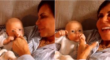 Gretchen paparica o neto Bento, filho de Thammy Miranda e Andressa Ferreira - Instagram