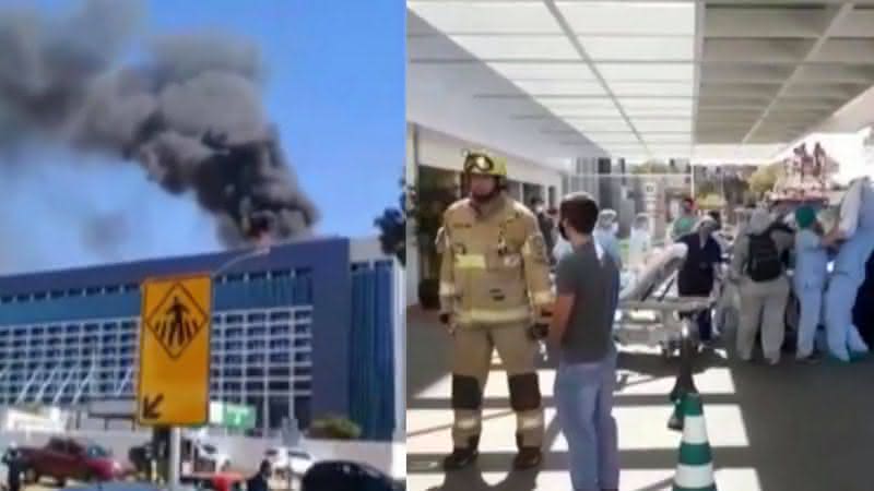 Pacientes do Hospital Santa Luzia foram evacuados do local - Reprodução/TV Globo