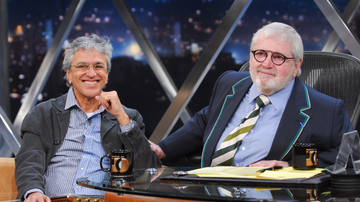 Famosos lamentam a morte de Jô Soares aos 84 anos; na foto, o apresentador aparece ao lado de Caetano Veloso no "Programa do Jô" - Globo/Zé Paulo Cardeal
