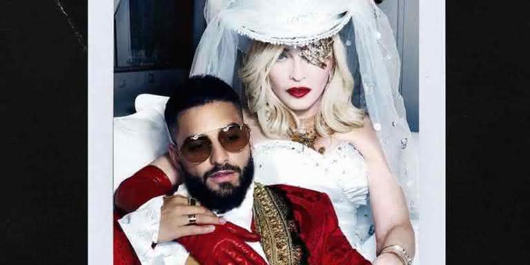 Madonna e Maluma na capa do single 'Medellín' - Divulgação/Universal Music