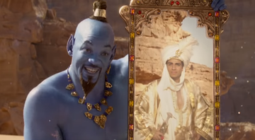 Gênio transformando Aladdin. - Reprodução/Disney