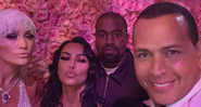 Jennifer Lopez, Kim Kardashian, Kanye West e Alex Rodriguez no Met Gala 2019. - Reprodução/Instagram