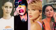 Lana Del Rey, Marilyn Manson, Taylor Swift e Selena Gomez. Crédito: Reprodução/Instagram