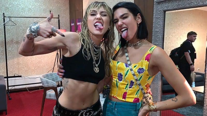Dua Lipa e Miley Cyrus - Reprodução/Instagram