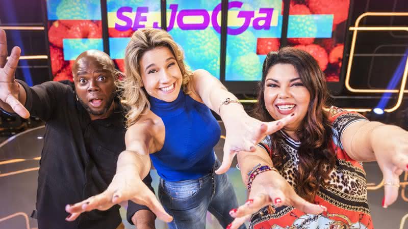 Érico Brás, Fernanda Gentil e Fabiana Karla no Se Joga - Divulgação/Globo