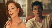 Halsey em clique nas redes e Shawn Mendes em clipe de Señorita - Instagram/YouTube