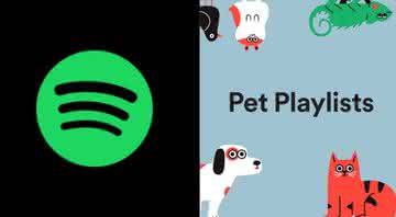 Logo do Spotify e capa de Pet Playlist - Spotify